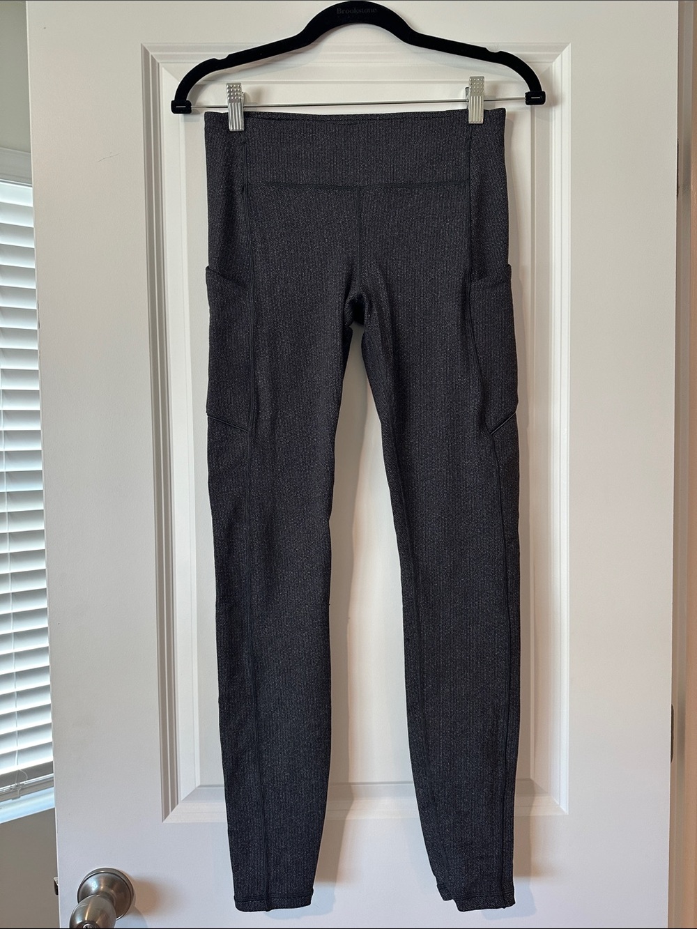 lululemon Dark Heathered Gray Knit Leggings with Side Pockets